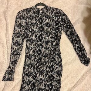 Long sleeve animal print midi Bodycon dress